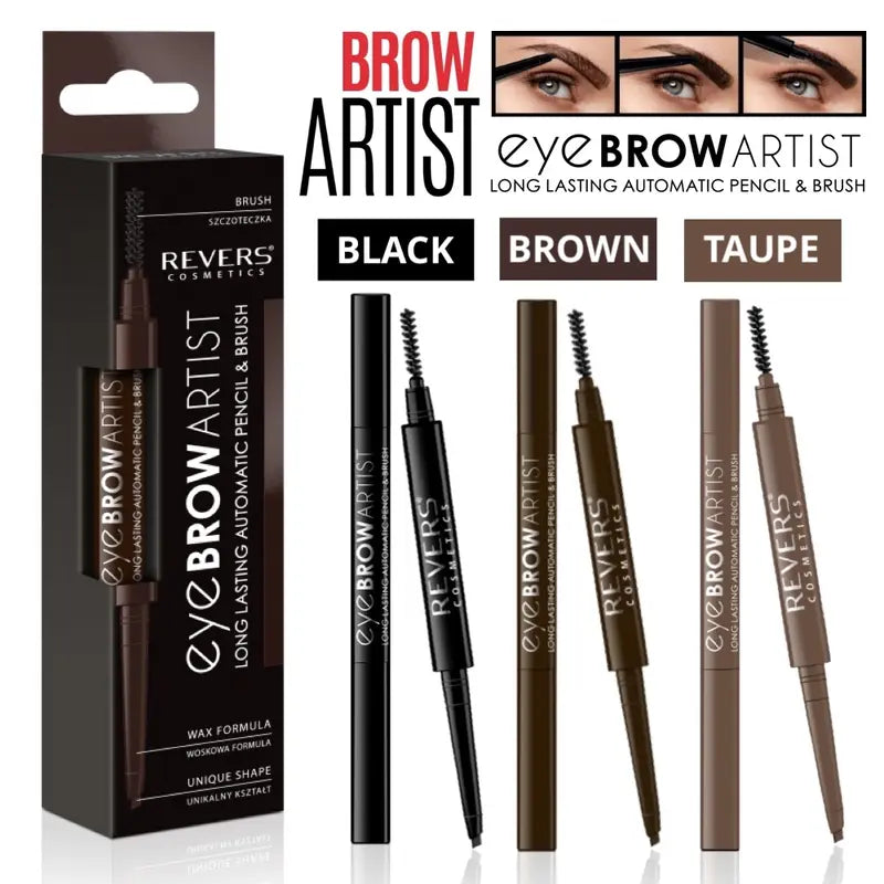 Eyebrow artist automatic brow pencil Black Brown taupe
