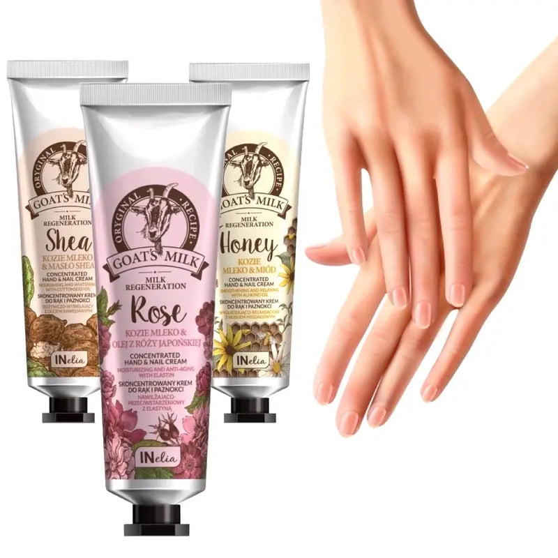Goat’s milk hand cream with honey, Japanese rose and shea butter