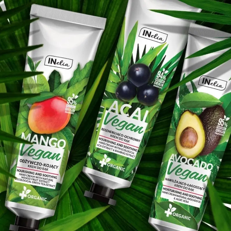 Vegan hand cream with mango avocado and açai