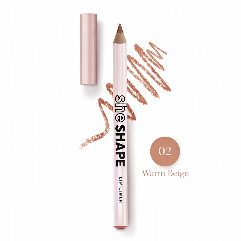 She Shape Lip Liner Pencil Long Lasting Lip Contour, Soft Creamy Formula Warm Beige