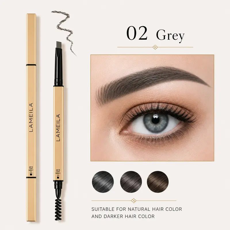 Eyebrow Pencil Waterproof Dual-Ended Brow Pen with Brush Smudge-Proof Sweat-Proof Long-Lasting Natural Brows