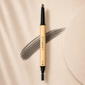 Grey Eyebrow Pencil Waterproof Dual-Ended Brow Pen with Brush Precision Angled Tip, Smudge-Proof, Sweat-Proof, Long-Lasting Natural Brows