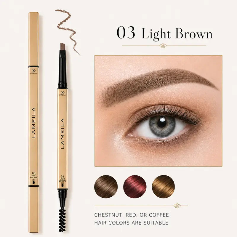 Eyebrow Pencil Waterproof Dual-Ended Brow Pen with Brush Smudge-Proof Sweat-Proof Long-Lasting Natural Brows