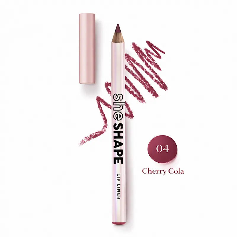 She Shape Lip Liner Pencil Long Lasting Lip Contour, Soft Creamy Formula Cherry Cola