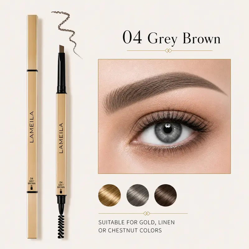 Eyebrow Pencil Waterproof Dual-Ended Brow Pen with Brush Smudge-Proof Sweat-Proof Long-Lasting Natural Brows