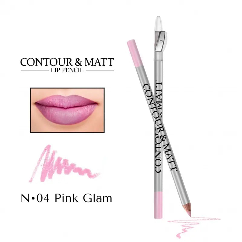 Waterproof Matte Lip Liner with Sharpener Long-Wear Contour & Definition Pencil