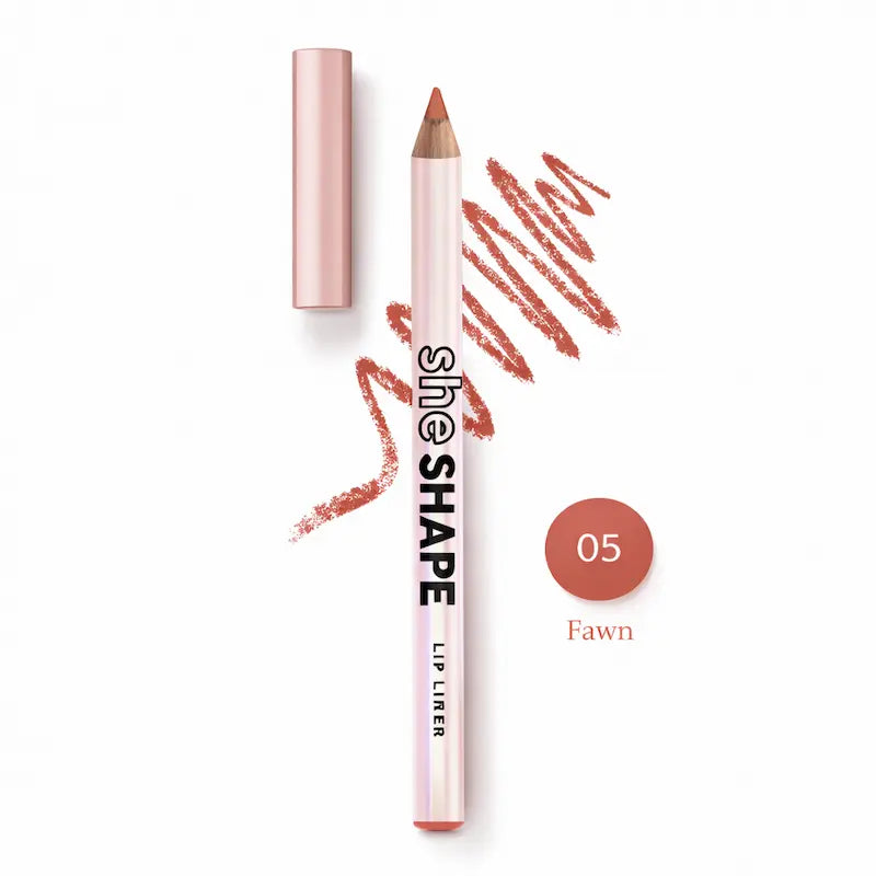 She Shape Lip Liner Pencil Long Lasting Lip Contour, Soft Creamy Formula Fawn