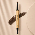 Dark Brown Eyebrow Pencil Waterproof Dual-Ended Brow Pen with Brush Precision Angled Tip, Smudge-Proof, Sweat-Proof, Long-Lasting Natural Brows