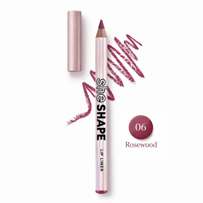 She Shape Lip Liner Pencil Long Lasting Lip Contour, Soft Creamy Formula Rosewood