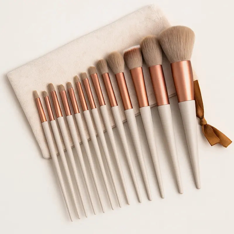 13-Piece Professional Makeup Brush Set – Elegant Design for Flawless, All-Over Makeup Application