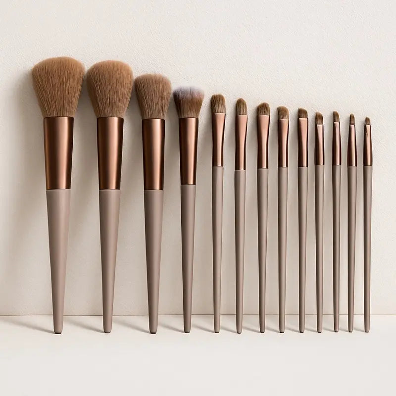 13-Piece Professional Makeup Brush Set – Elegant Design for Flawless, All-Over Makeup Application