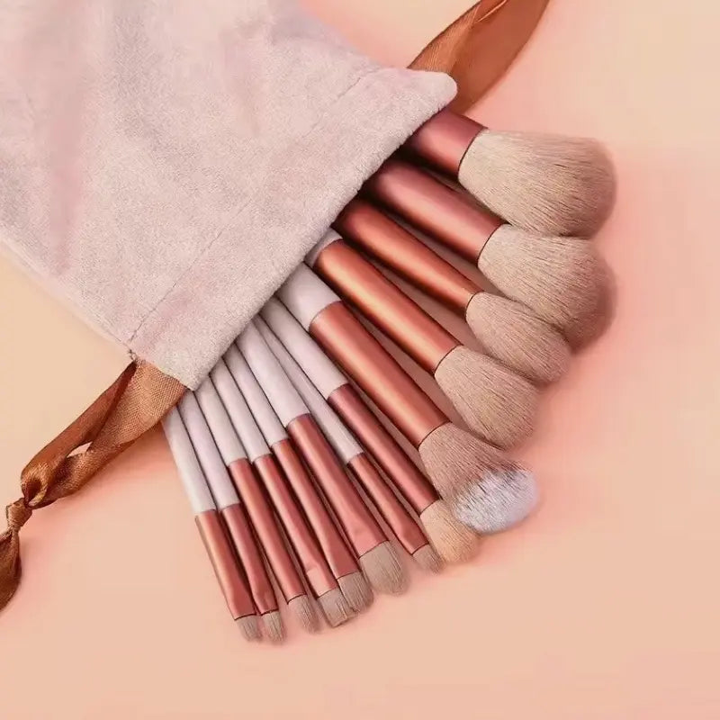 13-Piece Professional Makeup Brush Set – Elegant Design for Flawless, All-Over Makeup Application