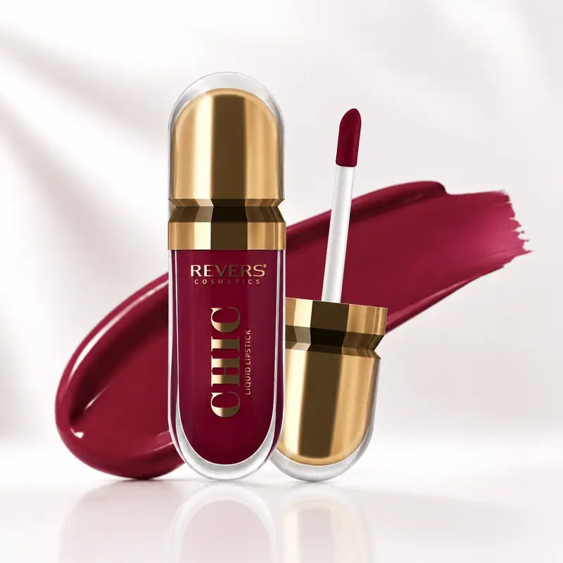 CHIC Liquid Lipstick Collection Long-Lasting Satin Finish Lip Colour Nude, Red & Mocha Shades