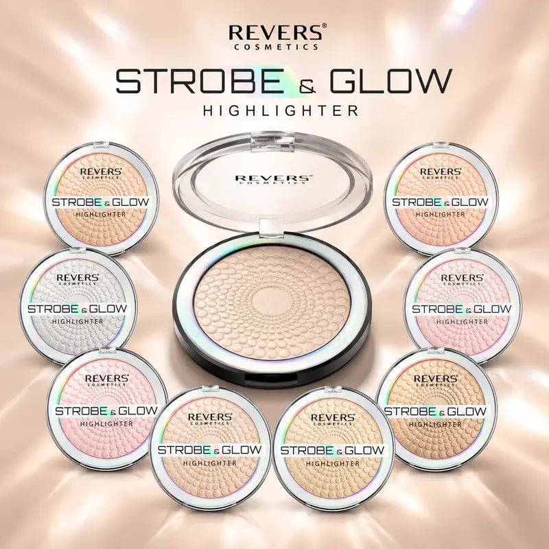 Strobe & Glow Pressed Powder Highlighter Face & Body Illuminator Pearl Radiant Luminous Glow Finish