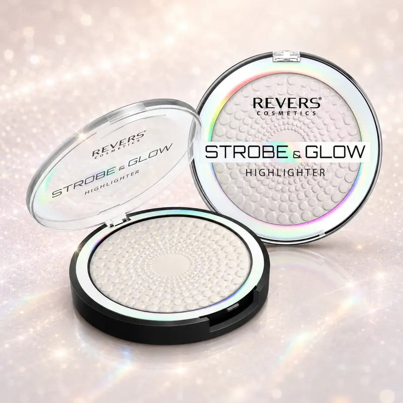 Strobe & Glow Unicorn Pressed Powder Highlighter Face & Body Illuminator Pearl Radiant Luminous Glow Finish