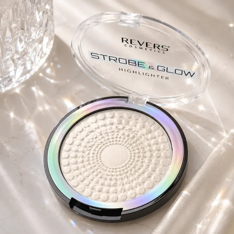 Strobe & Glow Eternal Pressed Powder Highlighter Face & Body Illuminator White Gold Radiant Luminous Glow Finish