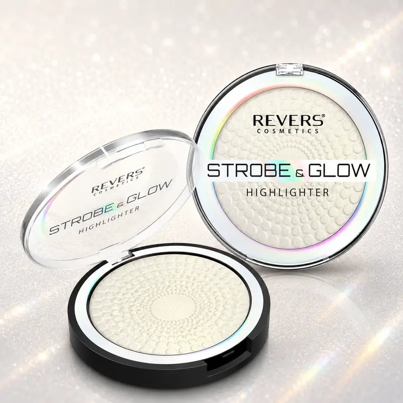 Strobe & Glow Eternal Pressed Powder Highlighter Face & Body Illuminator White Gold Radiant Luminous Glow Finish