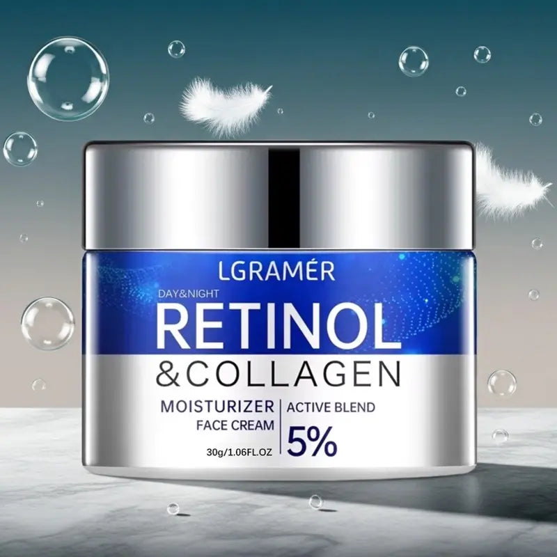 Retinol Face Cream with Collagen &amp; Hyaluronic Acid – 24H Anti-Aging Moisturizer for Firm, Radiant Skin