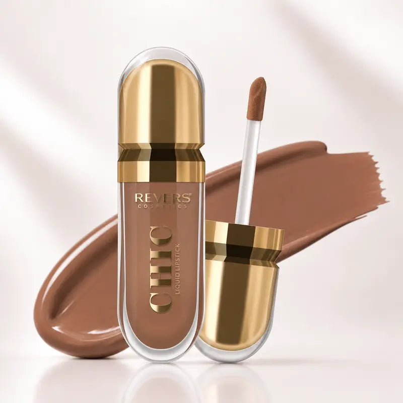 CHIC Liquid Lipstick Collection Long-Lasting Satin Finish Lip Colour Nude, Red & Mocha Shades