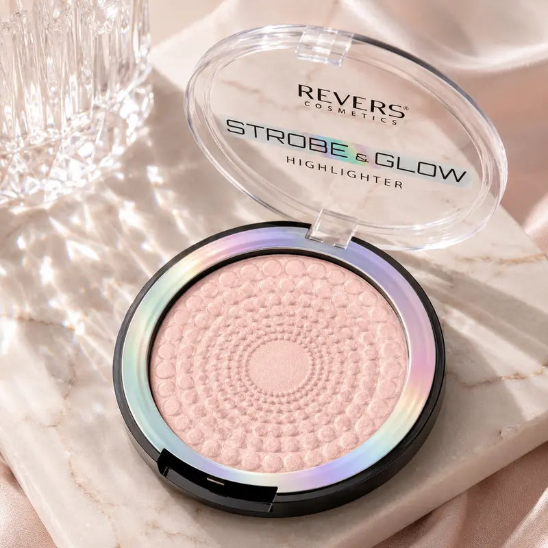 Strobe & Glow Harmony Pressed Powder Highlighter Face & Body Illuminator Soft Pink Radiant Luminous Glow Finish