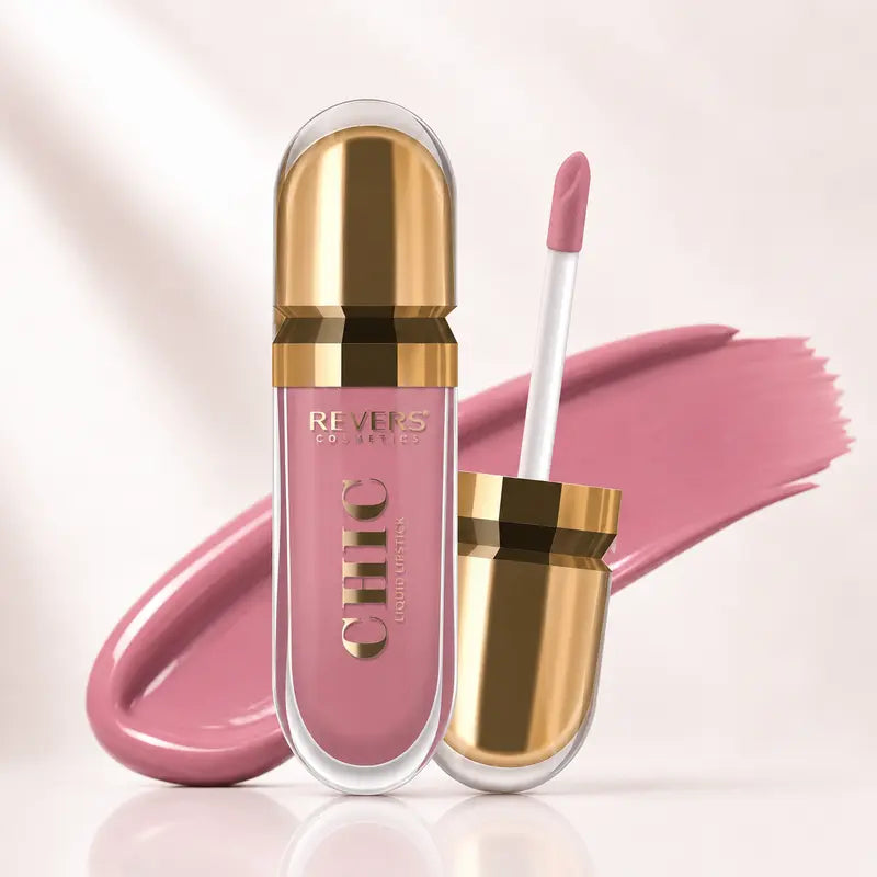 CHIC Liquid Lipstick Collection Long-Lasting Satin Finish Lip Colour Nude, Red & Mocha Shades