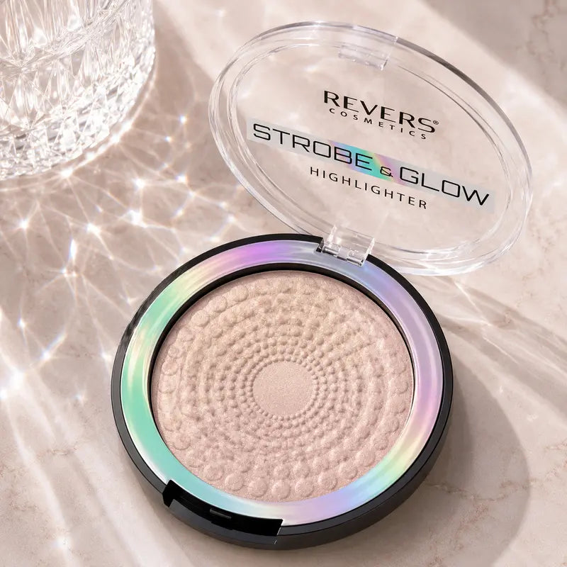 Strobe & Glow Emotion Pressed Powder Highlighter Face & Body Illuminator Nude Radiant Luminous Glow Finish
