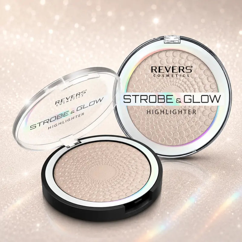 Strobe & Glow Emotion Pressed Powder Highlighter Face & Body Illuminator Nude Radiant Luminous Glow Finish