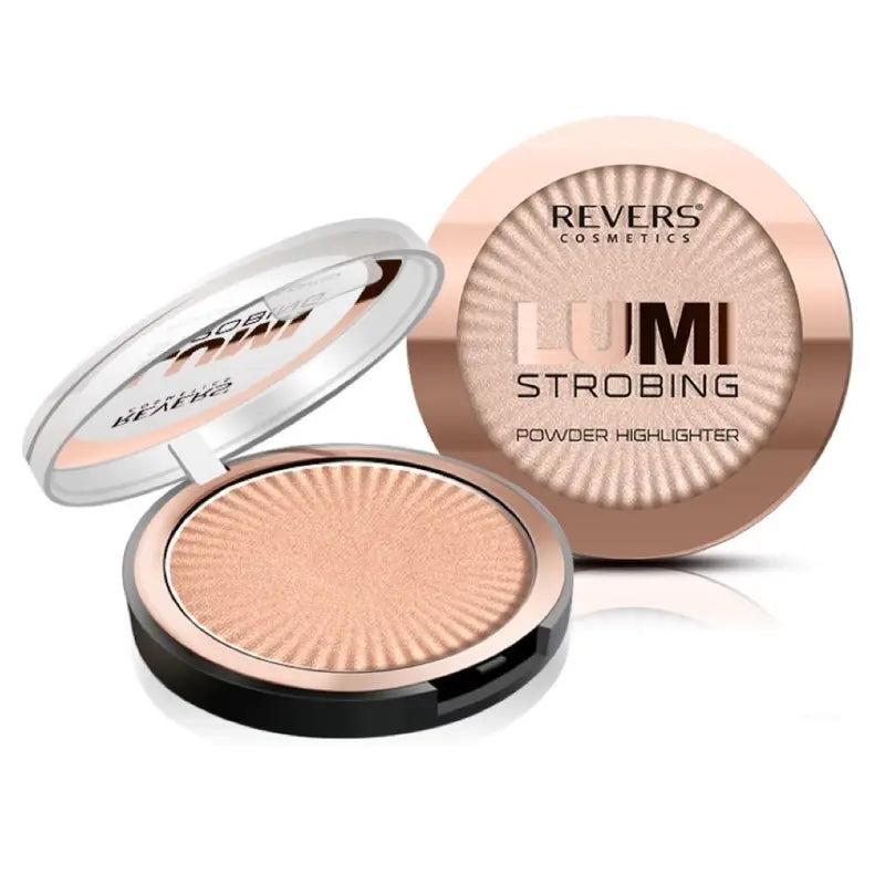 Rose Gold Lumi Strobing Compact Highlighter Radiant Face & Body Illuminating Powder