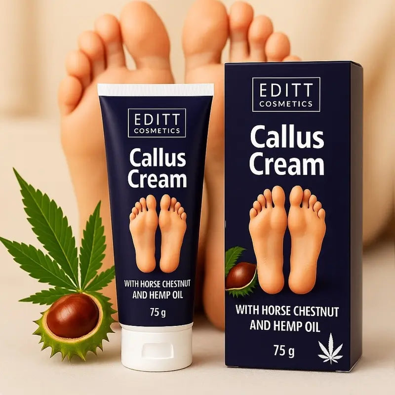 Callus Cream for Dry & Hardened Feet With Horse Chestnut & Hemp Oil Intensive Foot Care