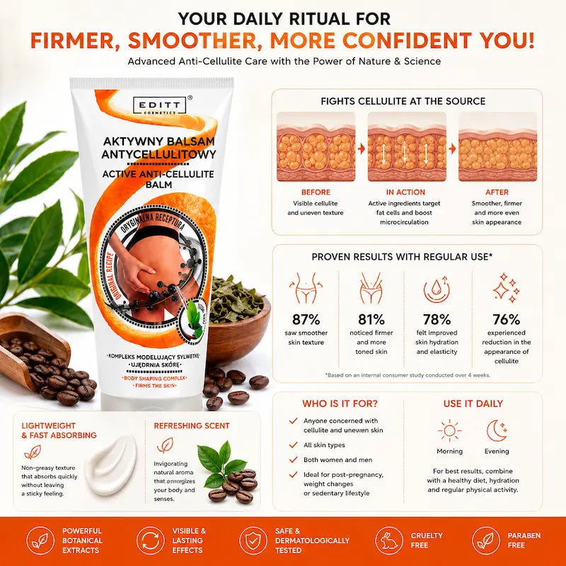 Firming anti-cellulite cream with yerba mate & caffeine for smoother, toned skin