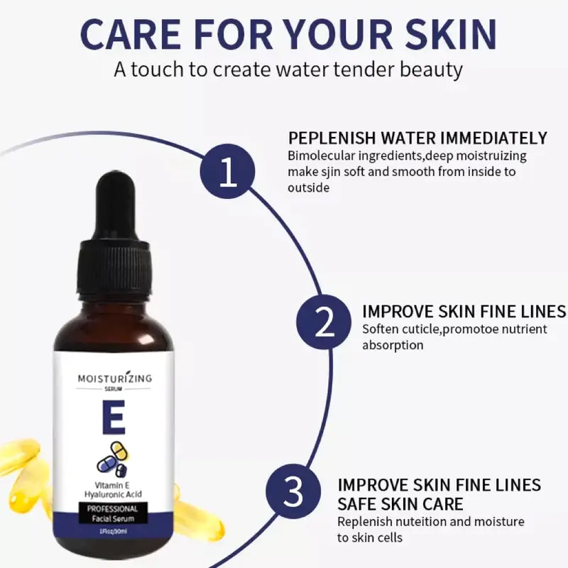 Calming Face Serum Vitamin E, Hyaluronic Acid & Antioxidants Moisturizing & Anti-Aging