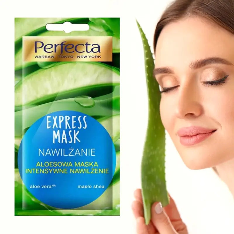 Perfecta Aloe Vera Intensive Moisturising Face Mask Hyaluronic Acid Hydrating & Soothing