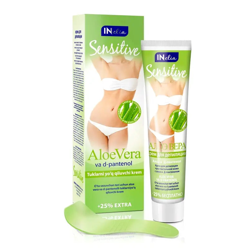 Sensitive Hair Removal Cream Aloe Vera & D-Panthenol Gentle, Hydrating Formula 125ml
