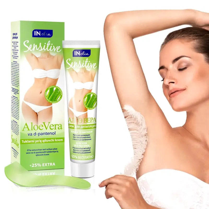 Sensitive Hair Removal Cream Aloe Vera & D-Panthenol Gentle, Hydrating Formula 125ml