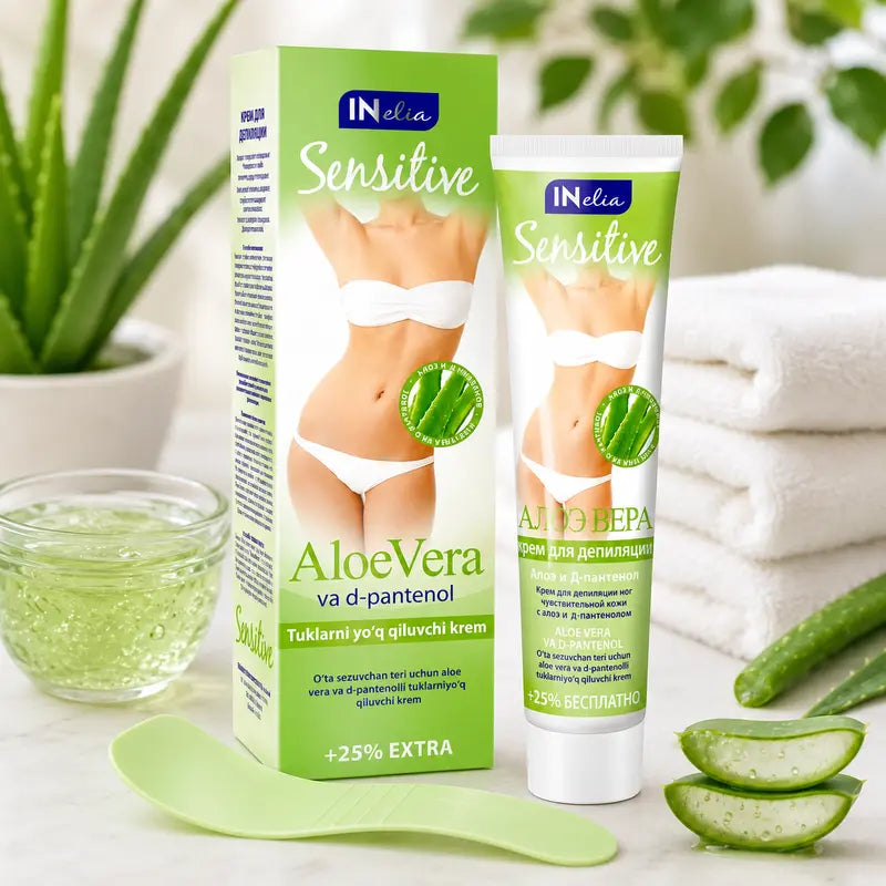 Sensitive Hair Removal Cream Aloe Vera & D-Panthenol Gentle, Hydrating Formula