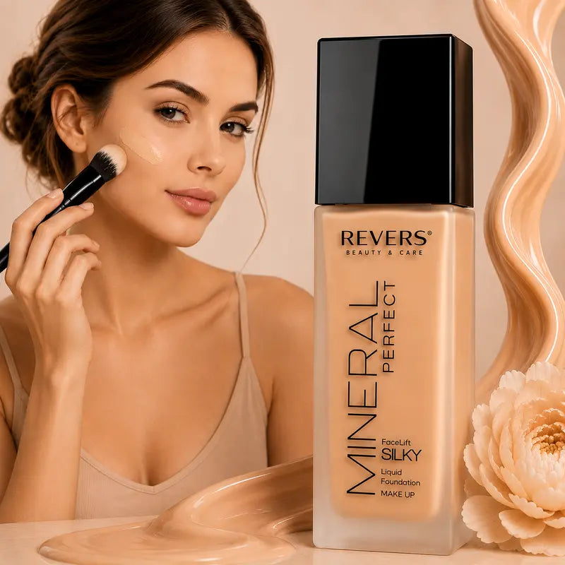 Anti-Aging Mineral Perfect Face Lift Foundation Long-Lasting Silky Liquid Matte Coverage 40ml