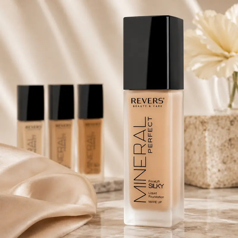 Anti-Aging Mineral Perfect Face Lift Foundation Long-Lasting Silky Liquid Matte Coverage 40ml
