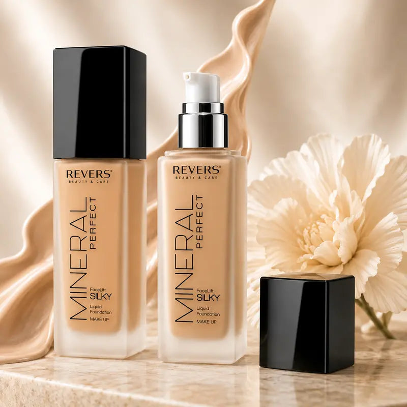 Anti-Aging Mineral Perfect Face Lift Foundation Long-Lasting Silky Liquid Matte Coverage 40ml