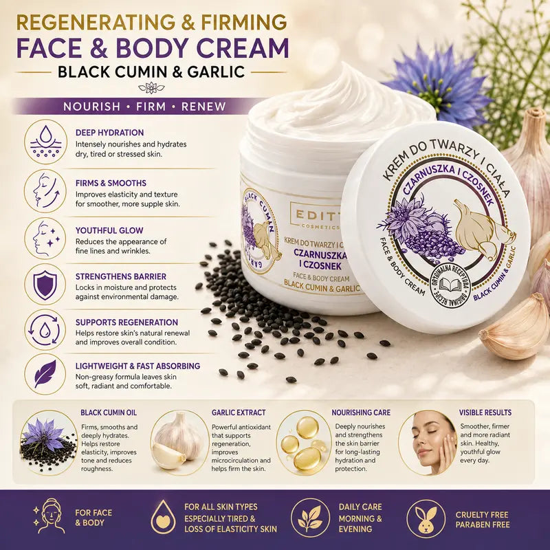 Regenerating and Firming Face &amp; Body Cream with Black Cumin &amp; Garlic