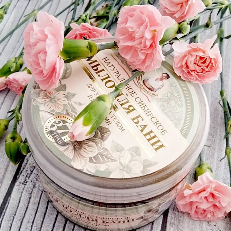 Grandma Babushka Agafia Siberian Black Soap & Shampoo 2-In-1 Body & Hair 500ml