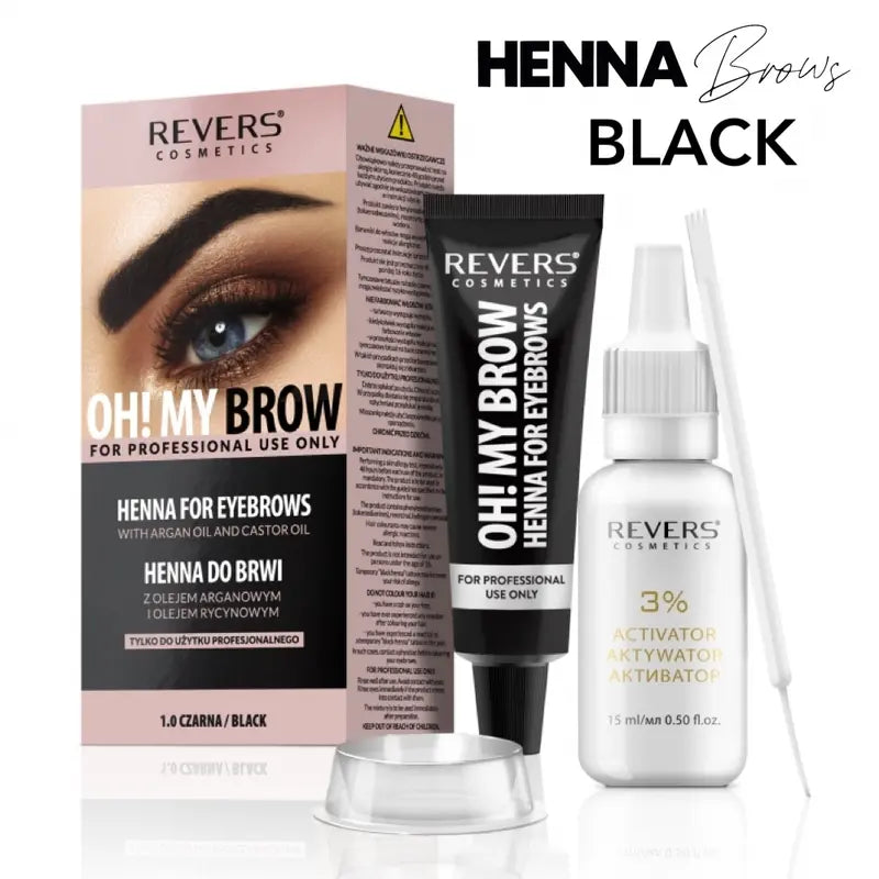 Henna Eyebrow & Eyelash Tint Brow Dye Set Argan Oil & Castor Oil Permanent Brow Tinting