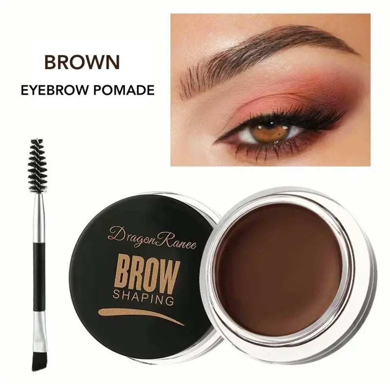 Eyebrow Pomade Kit – Waterproof Brow Wax & Tint with Duo Brush for Natural Look