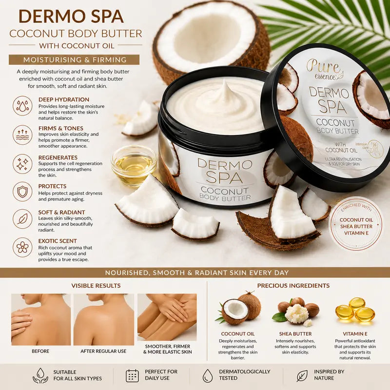 Dermo SPA Coconut Body Butter with Coconut Oil Moisturising & Firming 200ml