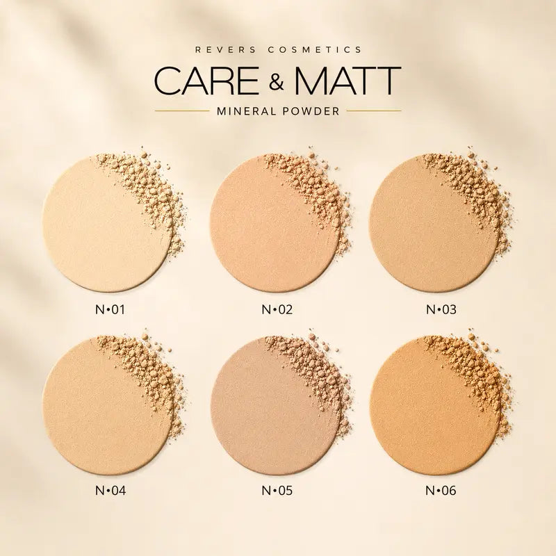 Care & Matt Pressed Powder Mineral Mattifying & Skin Perfecting Compact Oily & Combination Skin