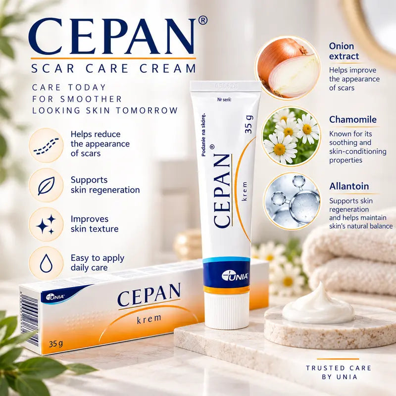 Cepan Scar Cream Scar Care Cream with Allantoin, Onion & Chamomile Extract Skin Smoothing & Regenerating Care