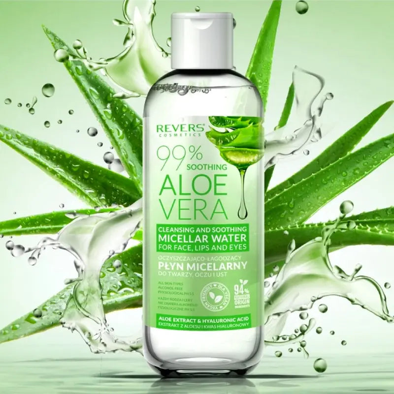 Aloe Vera Cleansing & Soothing Micellar Lotion Aloe Vera Extract and Hyaluronic Acid 500ml
