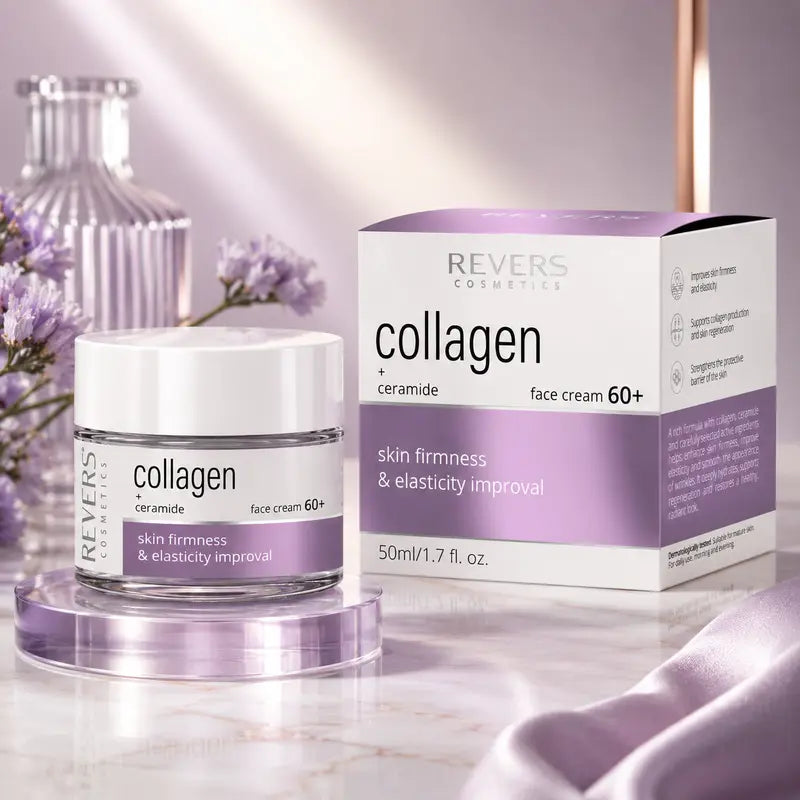 Collagen Face Cream 60+ with Ceramides Firming & Hydrating Moisturiser Mature Skin Barrier Support Anti-Ageing Skincare 50ml