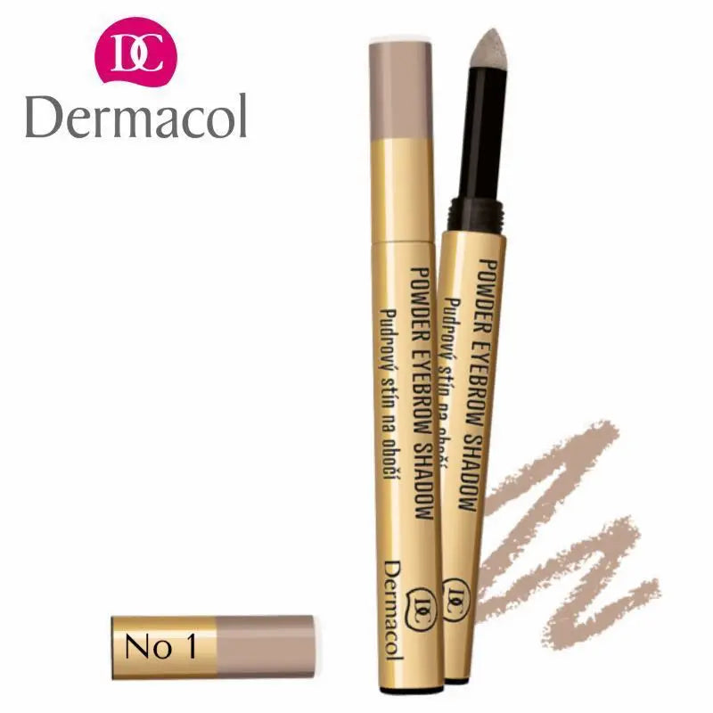 Dermacol Powder Eyebrow Shadow Easy, Long-Lasting Brow Makeup for Fuller & Defined Brows