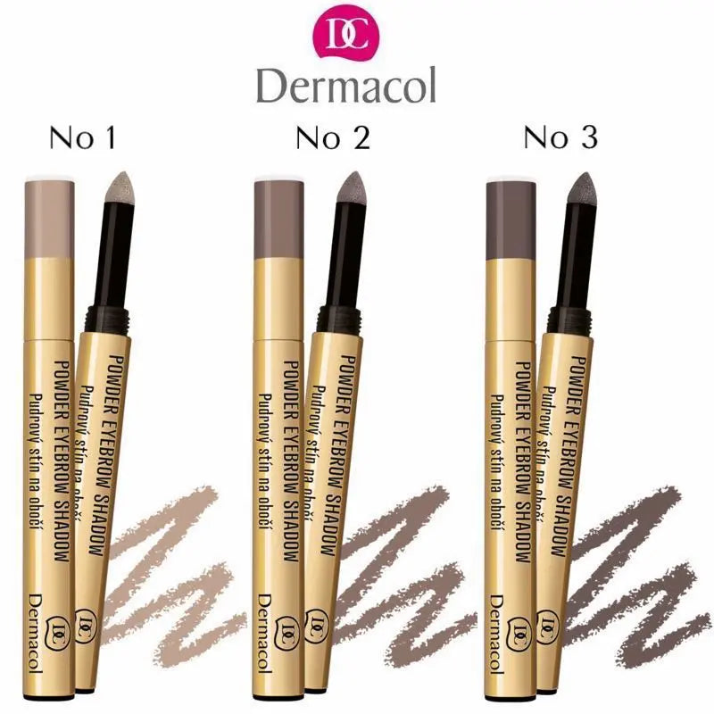 Dermacol Powder Eyebrow Shadow Easy, Long-Lasting Brow Makeup for Fuller & Defined Brows
