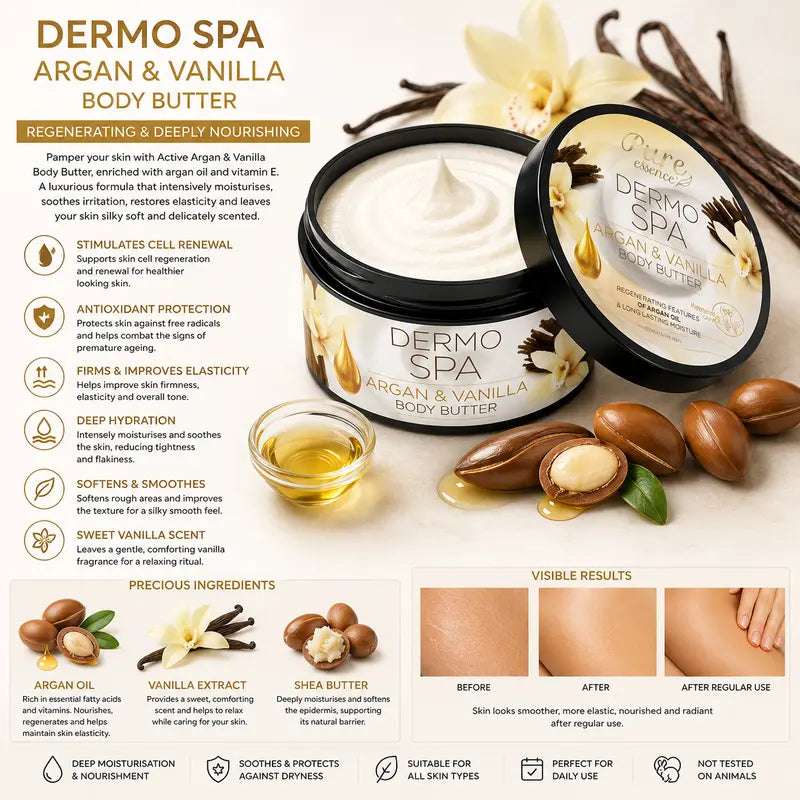 Dermo SPA Vanilla Body Butter with Argan Oil & Shea Oil Firmness & Elasticity 200ml